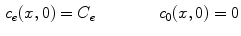 $$\begin{aligned} c_e(x,0)=C_e \qquad \qquad c _0(x,0)=0 \end{aligned}$$