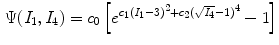 $$\begin{aligned} \Psi (I_1, I_4)=c_0\left[ e^{c_{1}(I_1-3)^2+c_2(\sqrt{I_4}-1)^4}-1\right] \end{aligned}$$