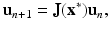 
$$ \displaystyle{ \mathbf{u}_{n+1} = \mathbf{J}(\mathbf{x}^{{\ast}})\mathbf{u}_{ n}, } $$
