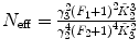 
$$ {N_{\mathrm{ eff}}}=\frac{{\gamma_3^2{{{({F_1}+1)}}^2}\tilde{K}_2^3}}{{\gamma_2^4{{{({F_2}+1)}}^4}\tilde{K}_3^2}} $$
