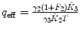 
$$ {q_{\mathrm{ eff}}}=\frac{{{\gamma_2}(1+{F_2}){{\tilde{K}}_3}}}{{{\gamma_3}{{\tilde{K}}_2}T}} $$
