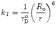 
$$ {k_{\mathrm{ T}}}=\frac{1}{{\tau_{\mathrm{ D}}^{\mathrm{ o}}}}{{\left( {\frac{{{R_{\mathrm{ o}}}}}{r}} \right)}^6} $$
