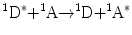 
$$ ^1{{\mathrm{ D}}^{*}}{+^1}\mathrm{ A}{\to^1}\mathrm{ D}{+^1}{{\mathrm{ A}}^{*}} $$
